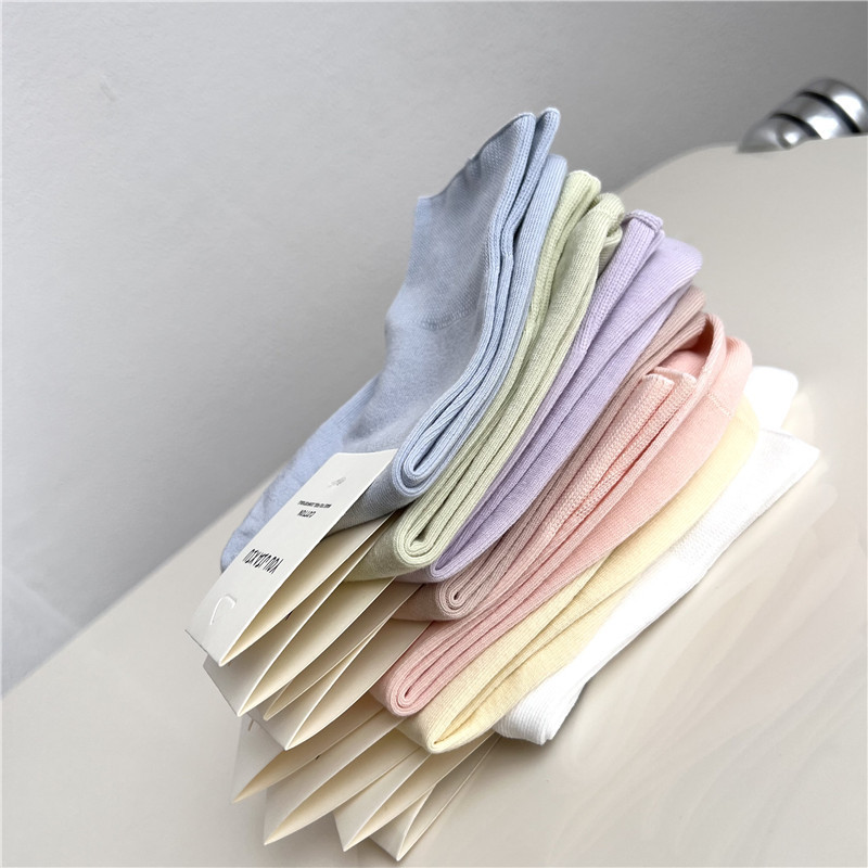 35g Weight Socks Classification Socks Lingerie Type Cotton Fabric Type Stretchy Elasticity A Pair Quantity Daily Occasion Comfort Function Solid Color Pattern All Seasons Season Women's Gender Simple Style Style Simple Style Women's Solid Color Cotton Crew Socks A Pair 3