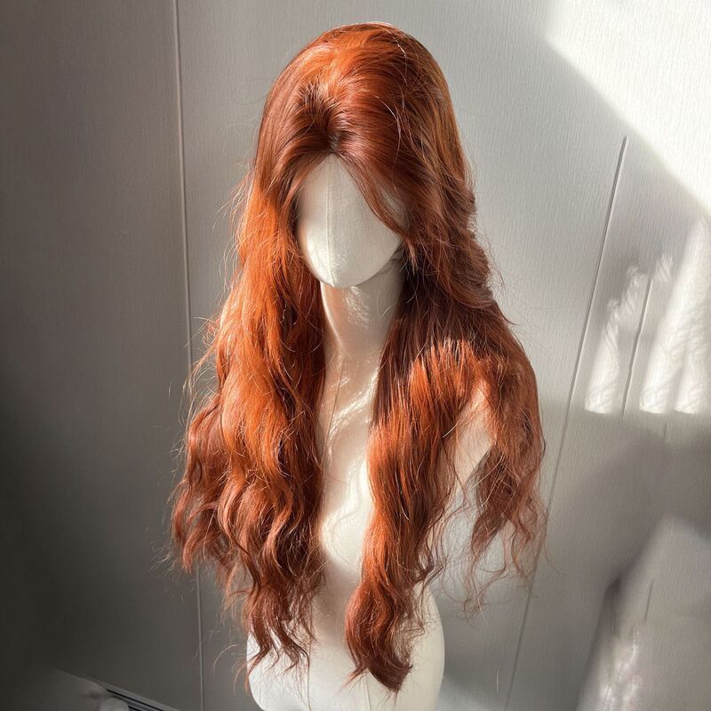 Wig Female Forehead Lace Dirty Orange Cute Versatile Atmosphere Lolita Wig Jk Sweet Full Headgear for Women Wig Female Forehead Lace Dirty Orange Cute Versatile Atmosphere Lolita Wig Jk Sweet Full Headgear for Women