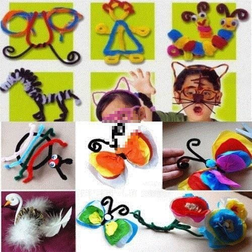 100PCS Kindergarden DIY CHENILLE STEMS PIPE CLEANERS