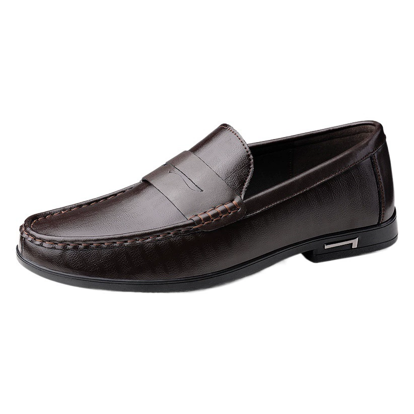Мужские кожаные повседневные туфли Four Seasons 2025 года, британский тренд, лоферы, большие размеры, кросс-бордер