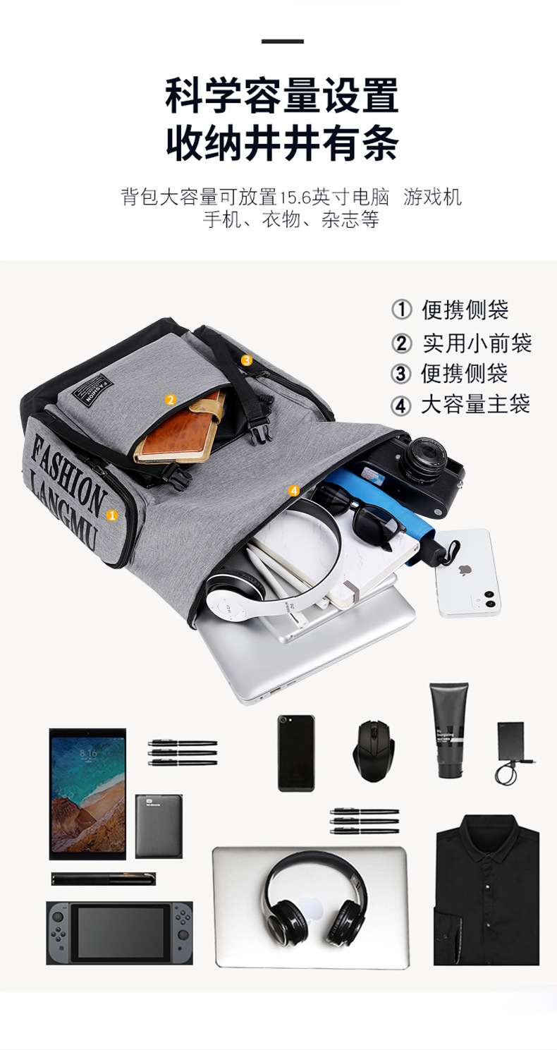 Wholesale of new fashionable, simple and large-capacity shoulder bags, business commuting and casual backpacks, nylon fabric computer backpacks undefined