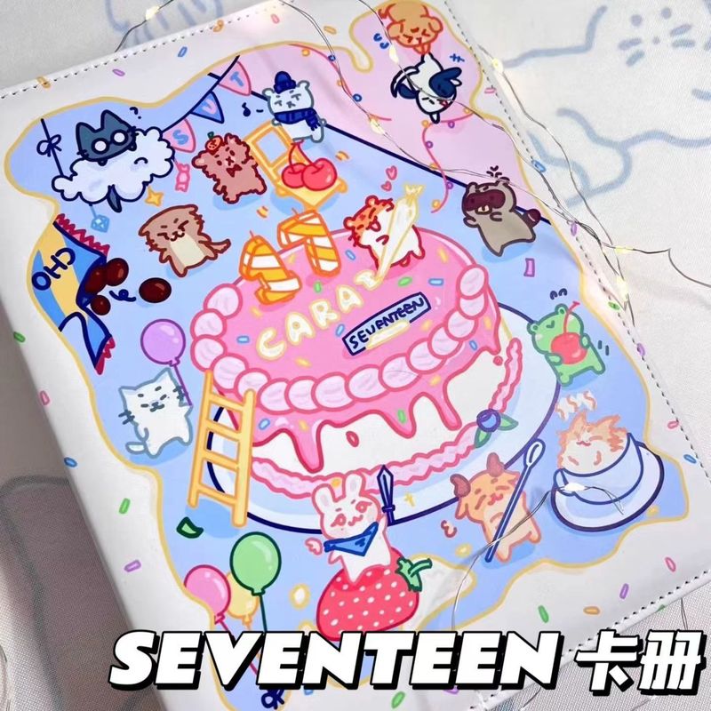 工厂直销A5四宫格seventeen动物派对追星小卡收纳皮质活页卡册|undefined