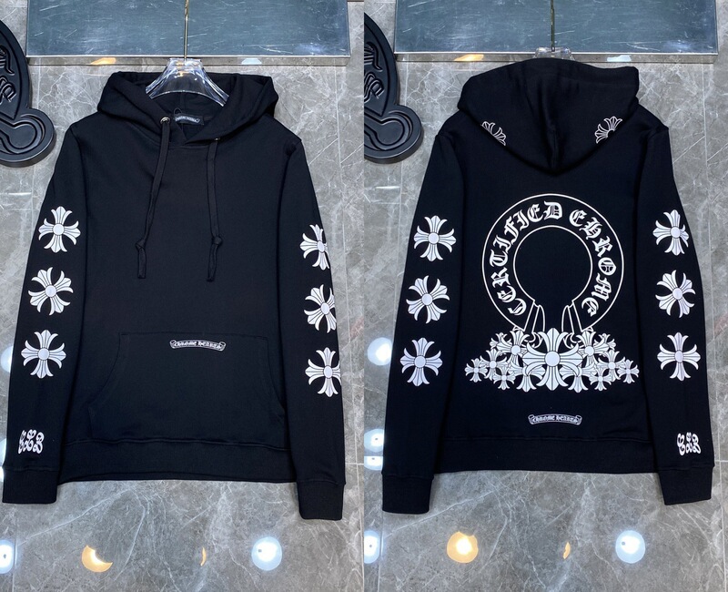 25ss正确版Chrome Hearts 克罗伈十字架连帽卫衣百搭潮流时尚批发|undefined