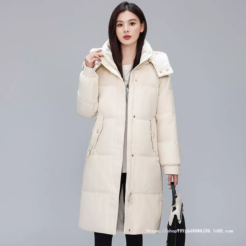 品牌中长款羽绒服女士冬季百搭修身时尚外套保暖抗寒气质潮流冬装