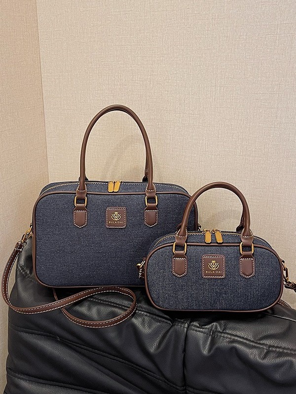 Brady retro jeans bolso de bolos de mano para mujeres 2024 nuevo cross-border color alto sensación mochila