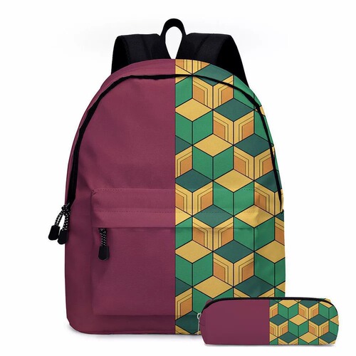 Spot 3D new printed cartoon moon blade schoolbag for primary and secondary school students schoolbag animation backpack three-piece pencil bag