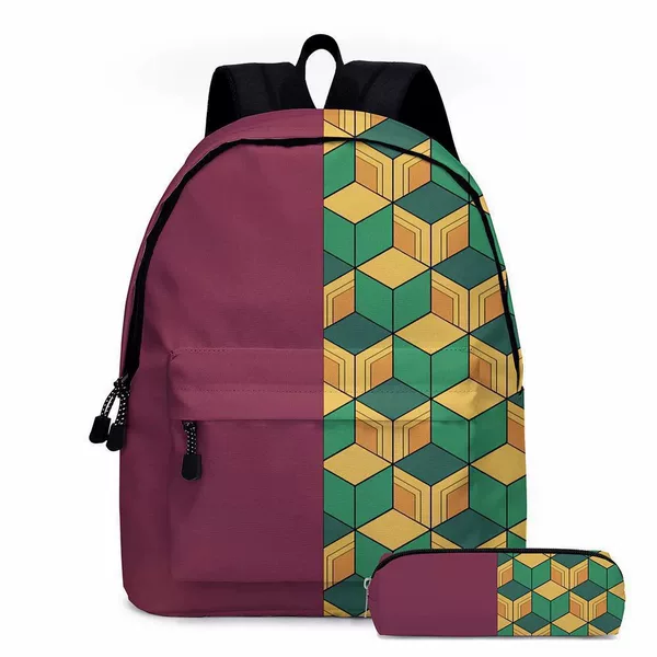 In-Stock 3D New Print Anime Super Moon Blade Backpack for Primary and Secondary School Students, Anime Backpack Three-Piece Set with Pencil Case