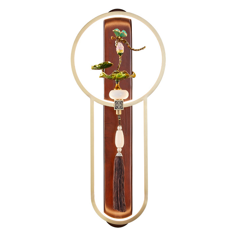 Grand View Garden nuevo bronce chino lámpara de pared lujosa sala de estar pared de fondo de estilo chino pasillo de entrada lámpara de pasillo 667L