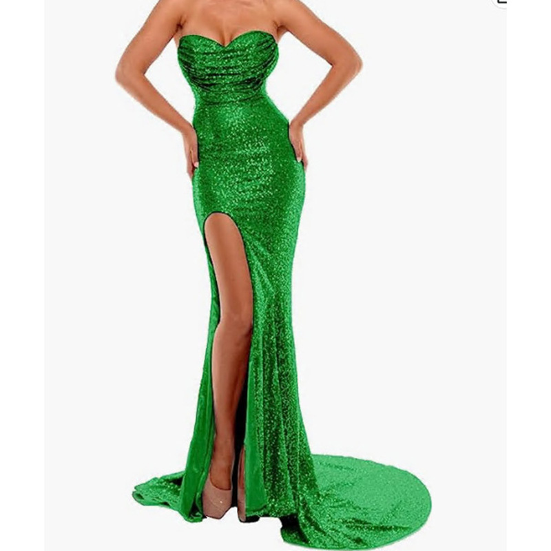 Elegantes Damen Abendkleid Mit Schlitz Für Festliche Anlässe_voghion.com