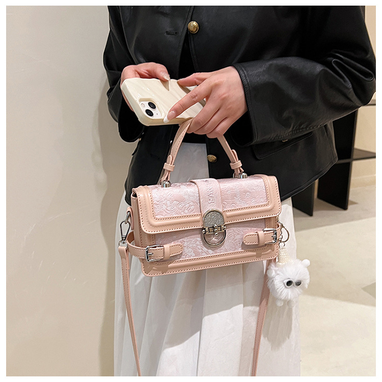 2023 New Blue PU Handbag, Small And Luxury, Fashionable One Shoulder Crossbody Small Square Bag Instagram Style Texture Women's Bag_voghion.com