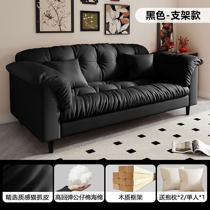 Fábrica directa sofá de tela nuevo tipo de sala de estar doméstica pequeña casa de alquiler doble dormitorio moderno simple línea directa