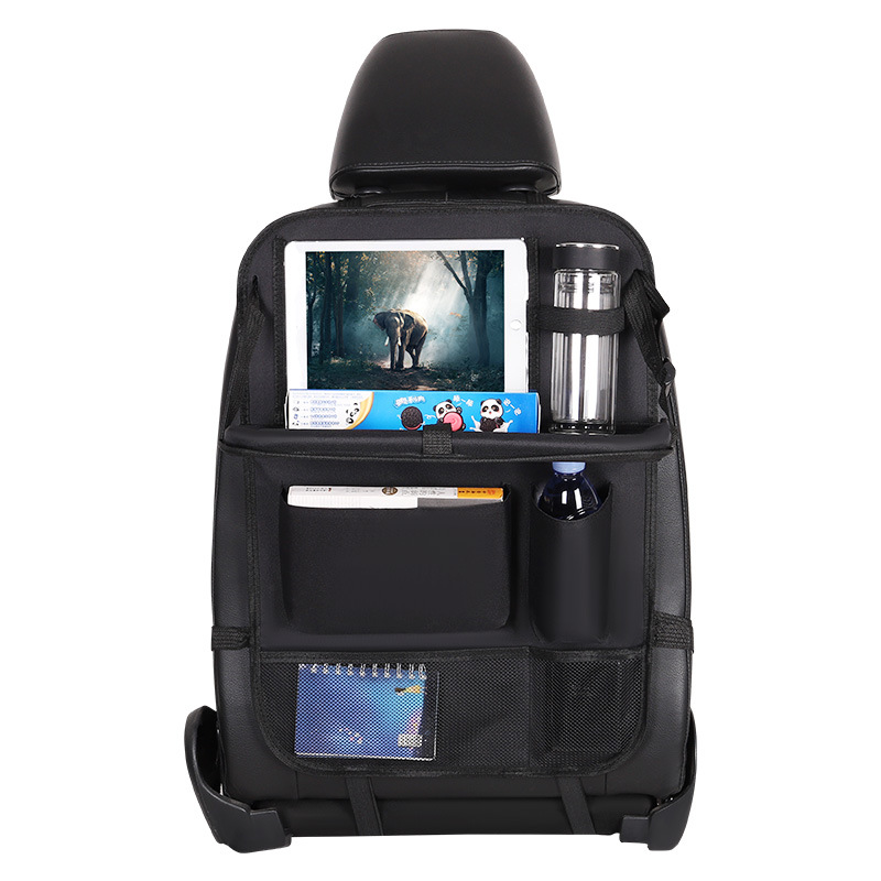 Nuevo tipo de explosión transfronteriza bolsa de almacenamiento del asiento trasero del automóvil contenedor de basura multifuncional mesa de comedor taza de soporte de respaldo de la silla anti-caña