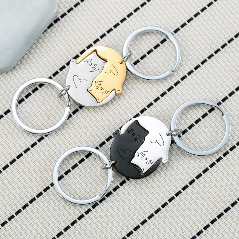 Estilo De Dibujos Animados Lindo Gato Acero Inoxidable 201 Día De San Valentín Unisexo Llaveros display picture 3