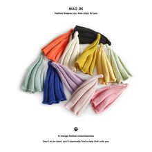 猫哥儿童新款时尚糖果色潮可爱扭扭花朵帽针织毛线帽尖尖休闲帽子