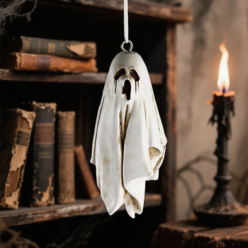  New Halloween Outdoor Decoration White Clothes Ghost Bat Hanging Pieces Courtyard Atmosphere Decoration Pendant Decorations
