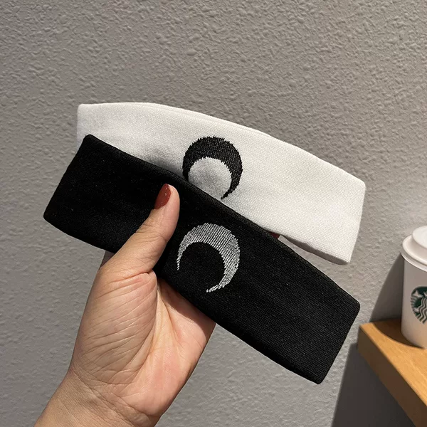 New summer Thin Moon sports hair band daily outerwear Street women's casual yoga sweat-absorbent wide-brimmed headband fashion