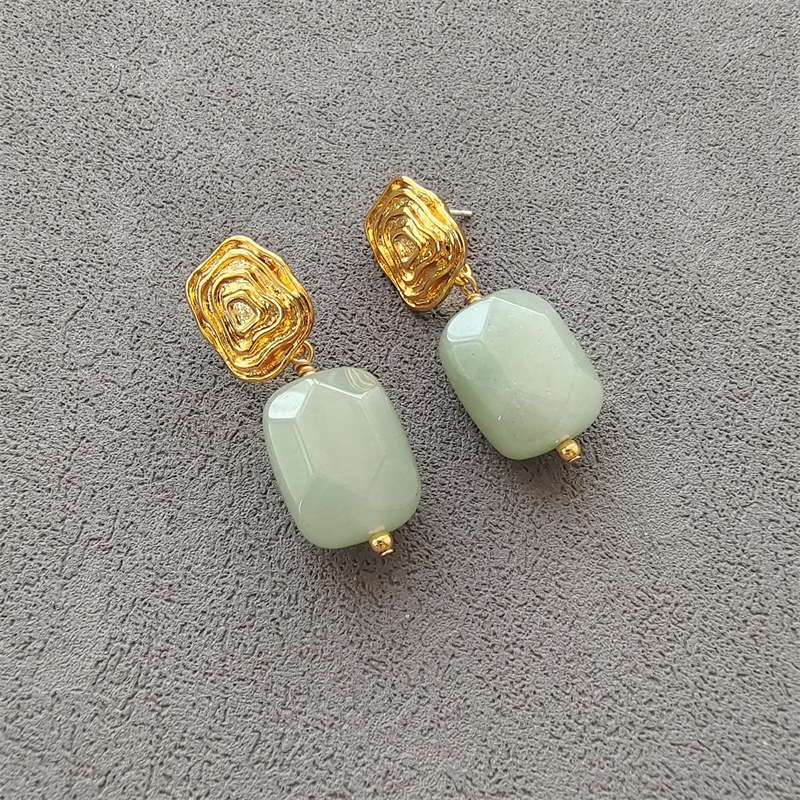 Women's Gender Vintage Style Classic Style Geometric Natural Stone Copper Earrings Necklace In Bulk