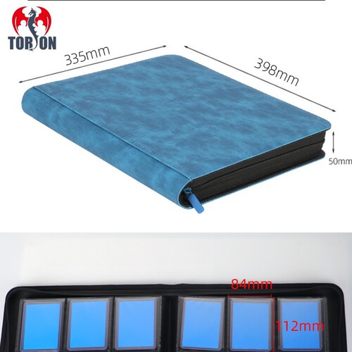 Denim pattern large 9 grid hard card folder basketball football card toploader collection card double protection card book