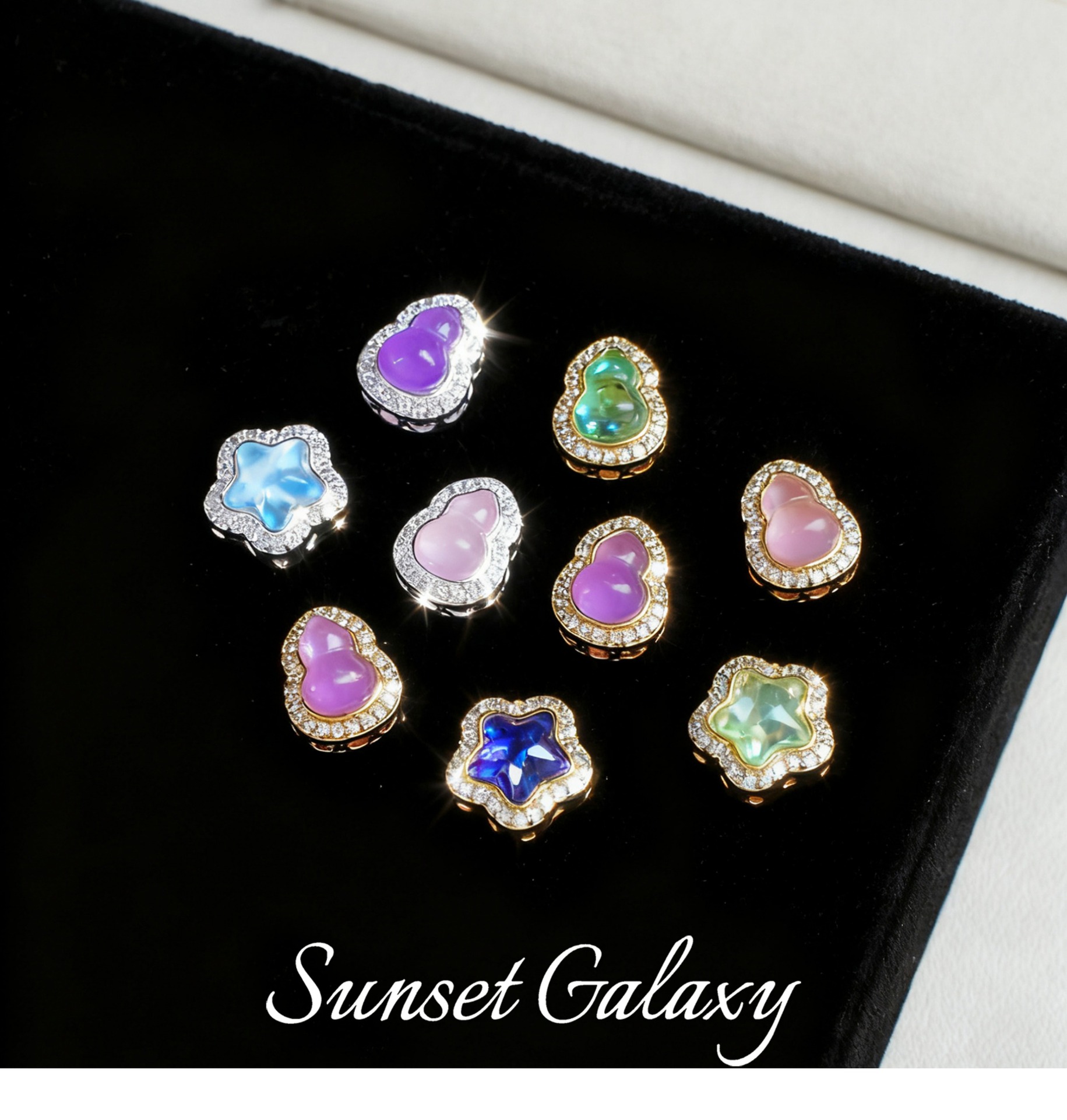 High Color Retention Real Gold Plated Zirconium Five-Pointed Star Gourd Spacer Crystal Handmade DIY Material Beaded Bracelet Accessories