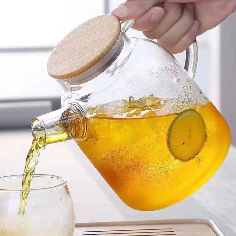 大号高硼硅玻璃茶壶 轻奢高颜值家用透明四季 凉水壶大容量冷水壶