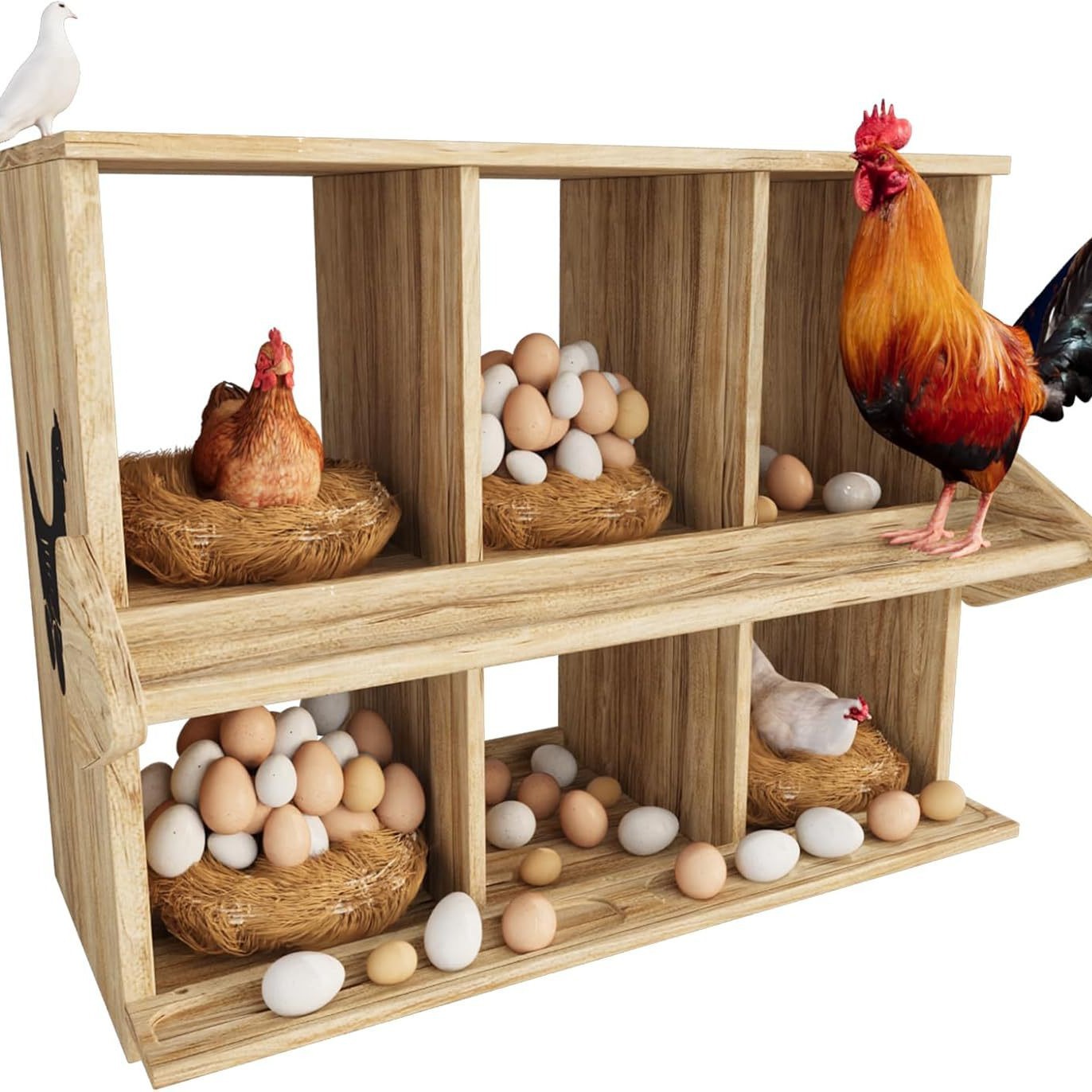 Caja de nido de pollo de madera Caja de huevos de gallina de madera para el hogar Nido de pollo de madera para el hogar Nido de gallina de madera Suministro directo de fábrica