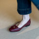 Vintage French Style Camellia Simple Slip-on Mary Jane Shoes Women's Shallow Mouth Flat Single Shoes