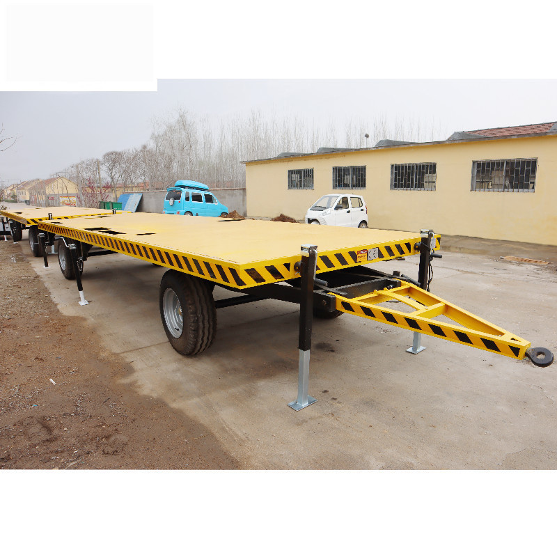 4吨平板拖车 转运平板运输拖车 平半挂车 可转向拖车底盘 全挂车