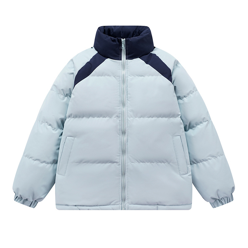 Eryikai brand couple's autumn and winter oversized color-block raglan sleeve cotton jacket, unisex outdoor thickened workwear