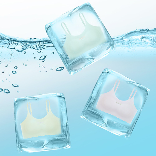 Adolescent girl's small vest bra, developmental period girls' underwear, junior high school student's ice silk sling, wraps breasts and beautiful back