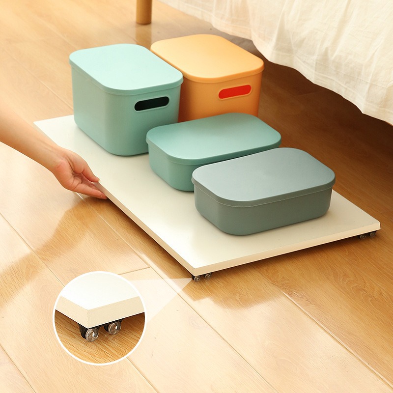 Accesorios de polea de tipo adhesivo sin perforación bajo la cama caja de almacenamiento basura ruedas caseras unidireccionales ruedas caseras cuatro paquetes