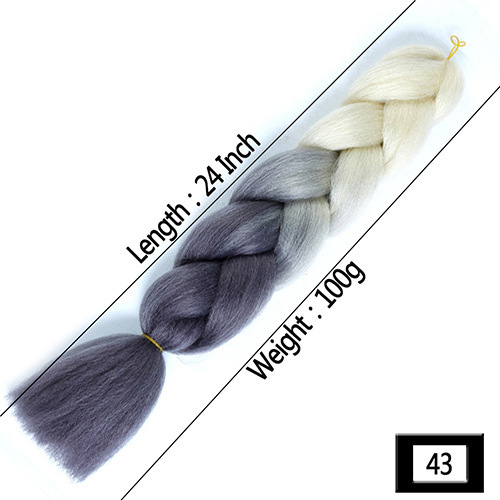 Peruca de comercio exterior gran trenza color gradiente africano gran trenza fibra química de alta temperatura seda trenza pelucina trenzada extensión de pelo