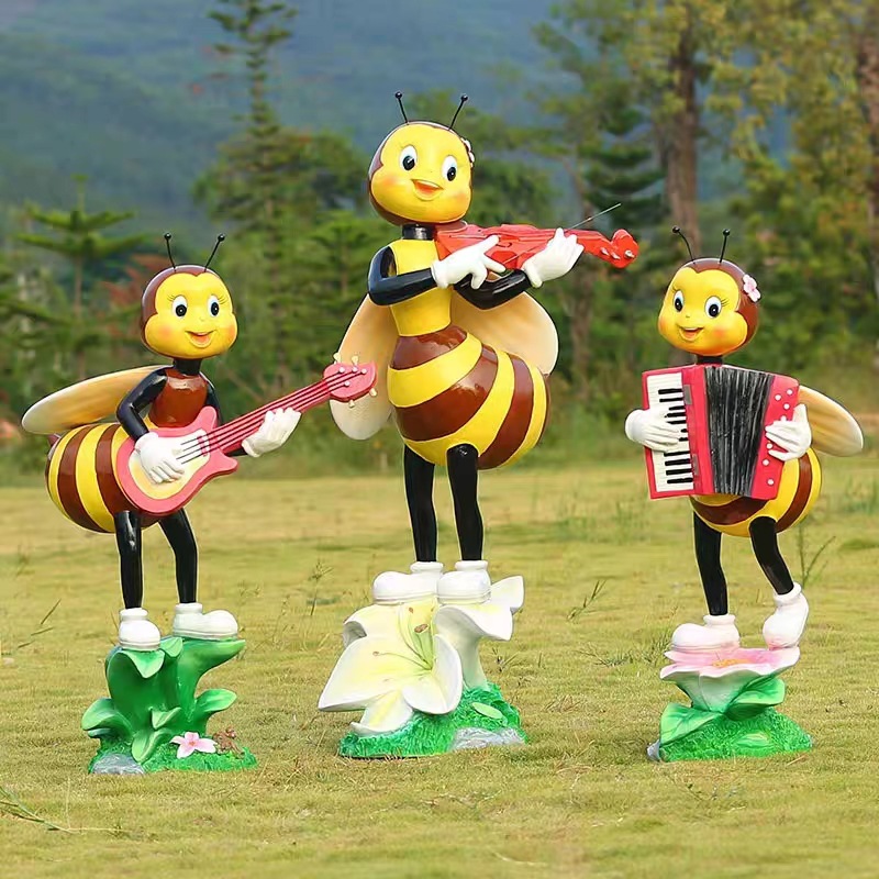玻璃钢雕塑玻璃钢卡通蜜蜂商场美陈景观玻璃钢创意主题雕塑摆件|ru