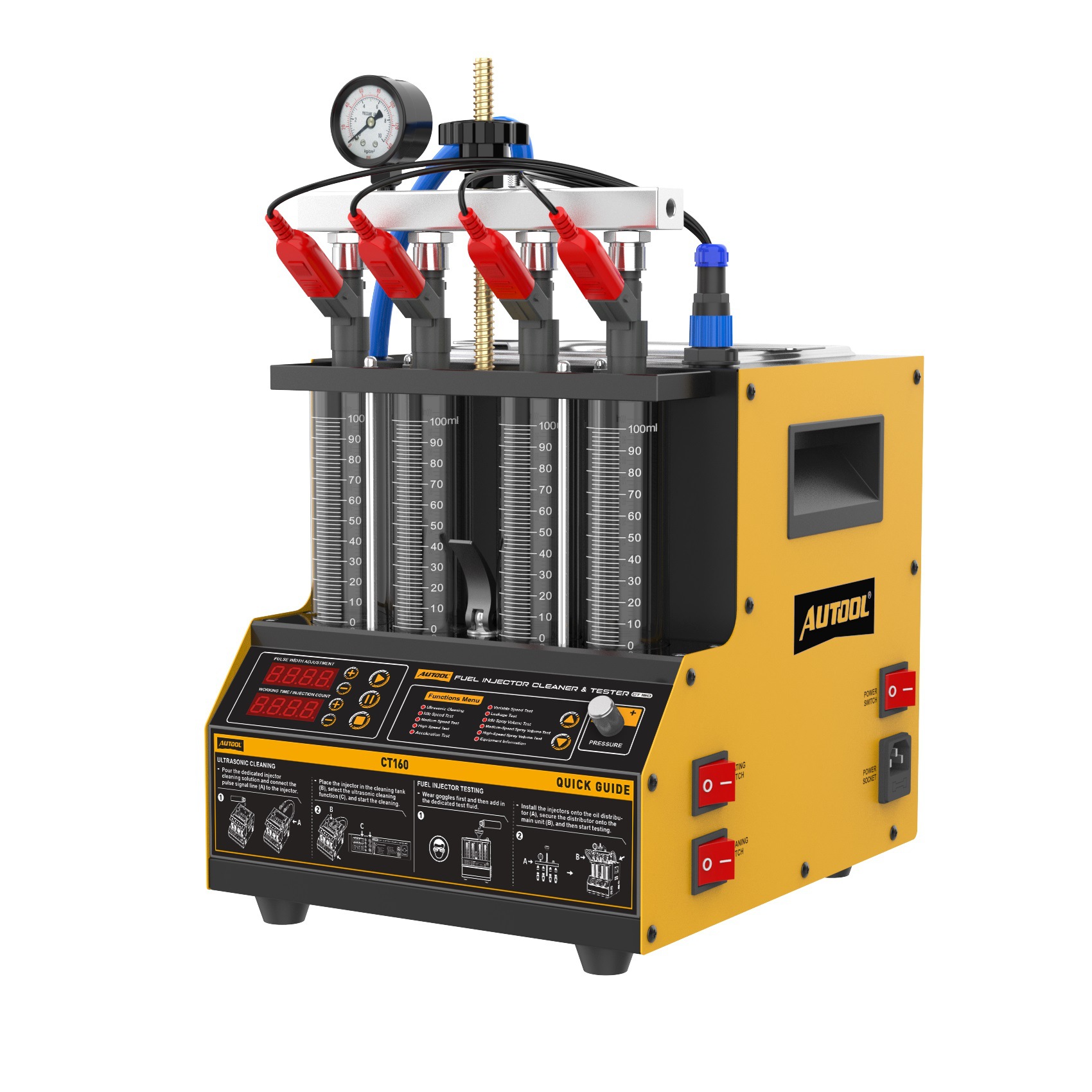 Limpiador y Probador Ultrasónico de Inyectores CT160 Ultrasónico Compatible con GLP para Reparación Automotriz