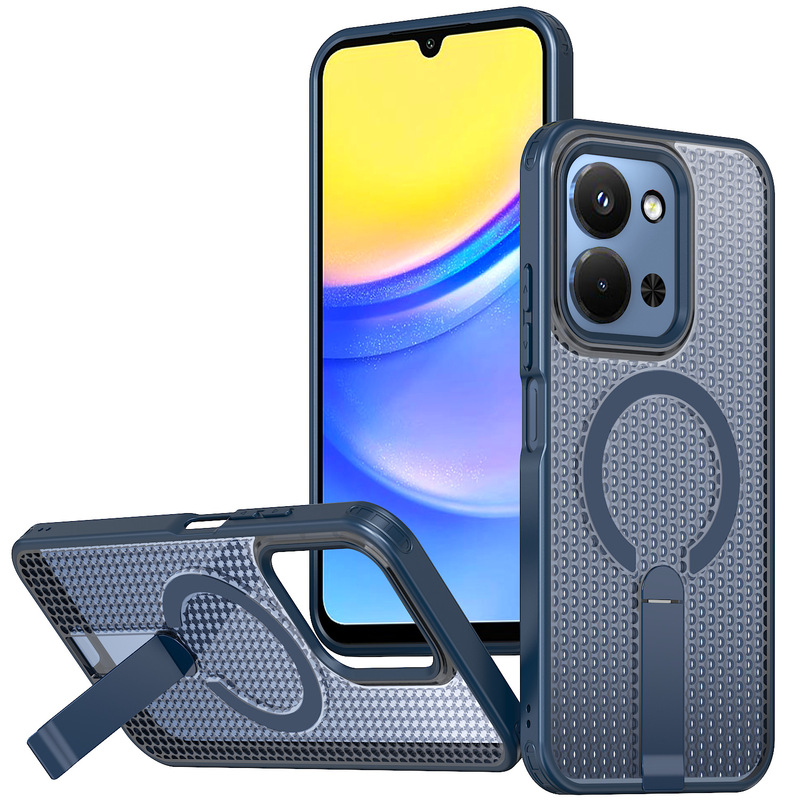 适用红米15C手机壳A50logo蜂窝散热K80磁吸竖向支架13手机保护套|undefined