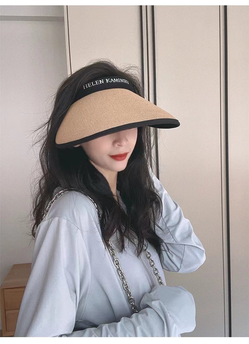 Women's Elegant Classic Style Letter Hollow Out Big Eaves Sun Hat display picture 4