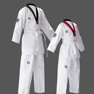 Taekwondo Clothing Kidsren's Adult Pure Cotton Men's and Women's Summer Short-Sleeved Long-Sleeved Logo College Students Training Wear-Resistant