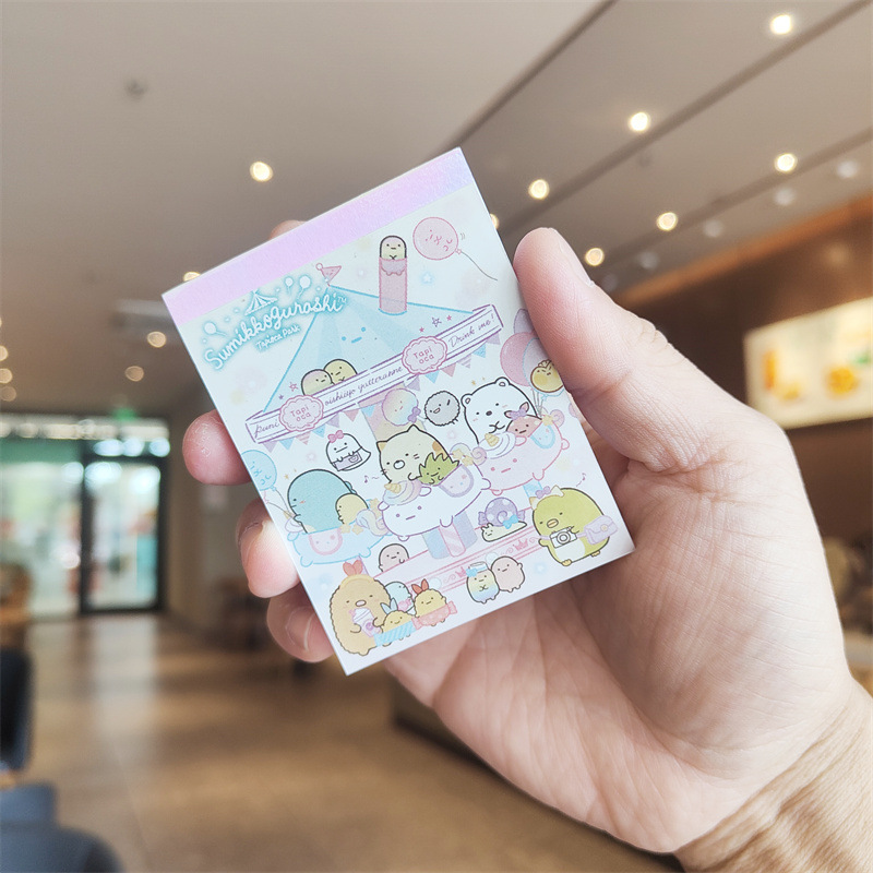 Caricatura encantadora esquina biológica mini cuaderno de notas pequeño cuaderno de notas páginas de color no pegajosas