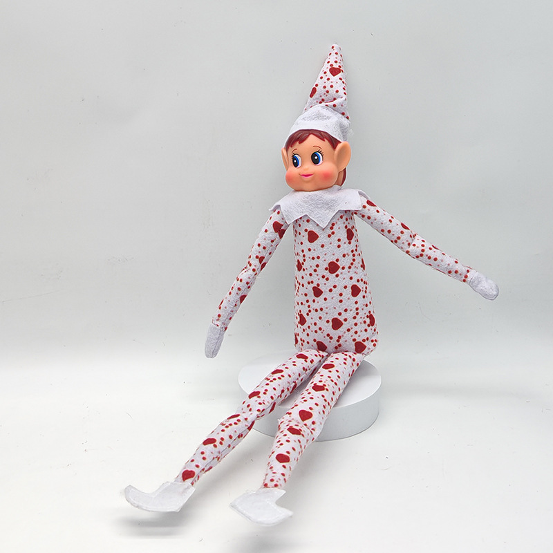 クリスマスツリーペンダント足長人形ぬいぐるみ男の子と女の子セットおもちゃ本棚赤い人形エルフ人形|undefined