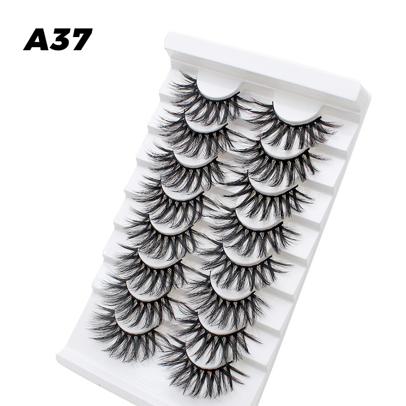 DINGSEN fuente transfronteriza fábrica pestañas falsas 8 pares de pestañas naturales gruesas de gran volumen LOGO