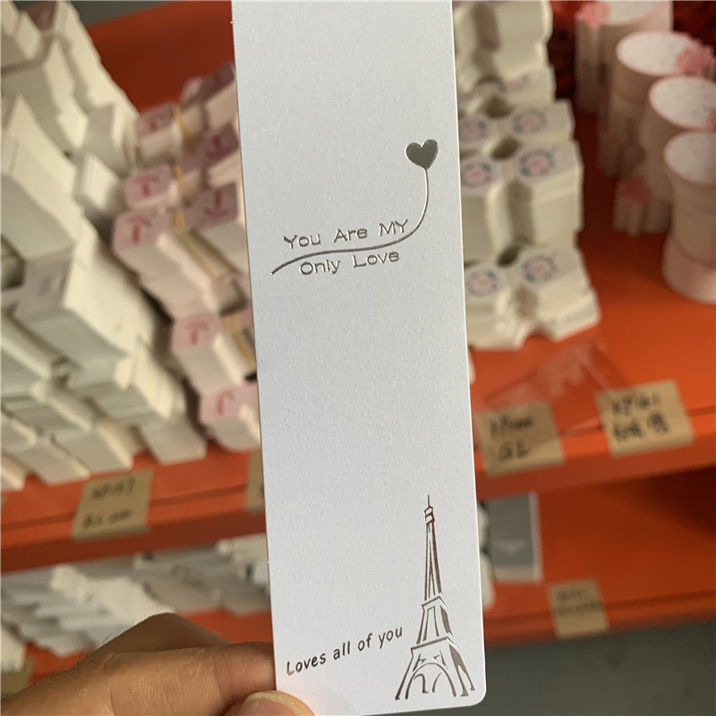 KP520约100张约4*19.6项链纸铁塔爱心短链卡颈链纸卡挂板展示纸片