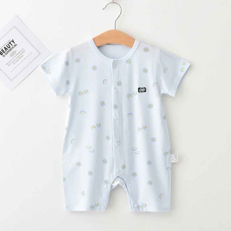 Children's summer overall for baby, thin bodysuit, Korean style, with short sleeve