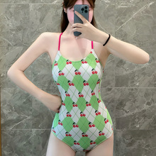 绝美甜美小胸少女专业竞速运动款游泳馆训练连体游泳衣女露背泳装