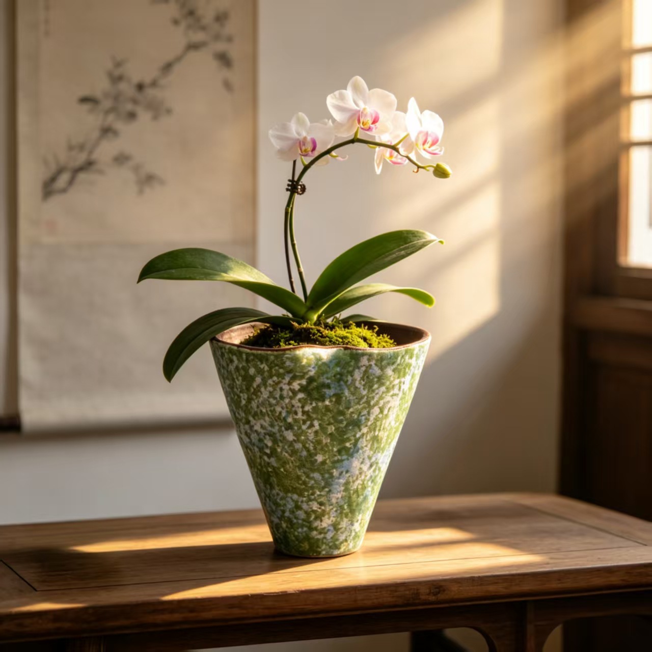 Jingdezhen high-temperature ceramic flower pots, wabi-sabi style, for desktop plants, greenery, orchids, succulents, vintage flower containers, wholesale
