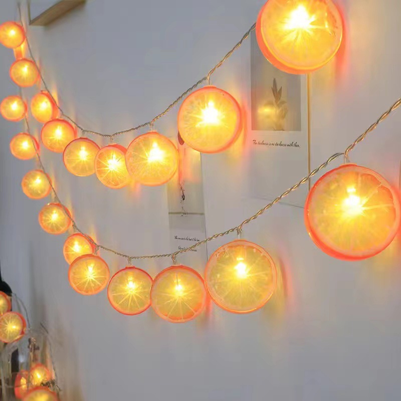 Cross-border manufacturer wholesale LED lemon string lights holiday decoration lights summer beach camping party fruit decoration lights 3