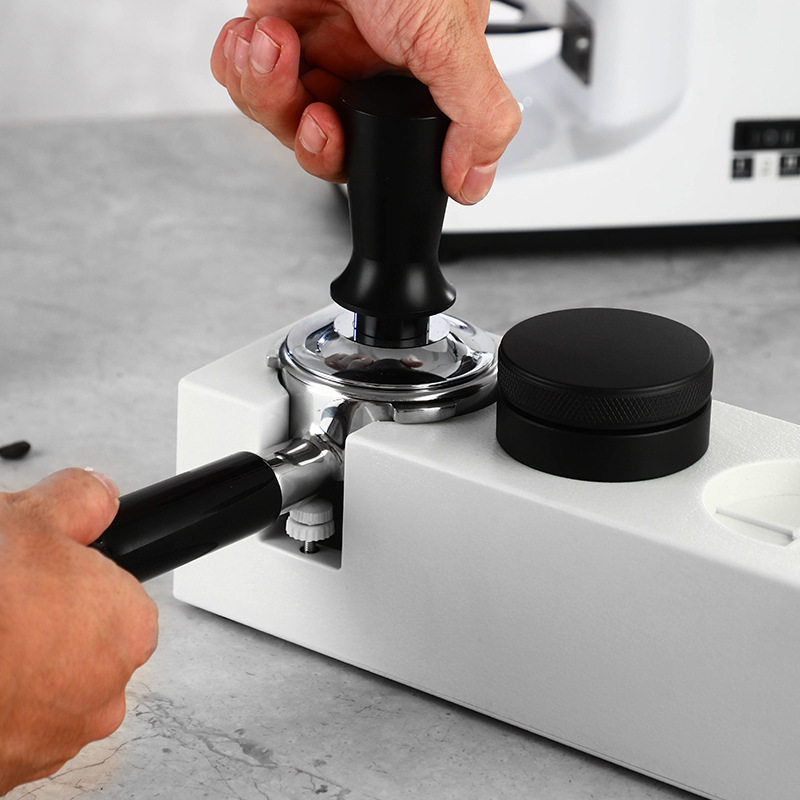 Café ABS polvo prensa titular mango soporte de tela polvo prensa polvo almacenamiento asiento 51/53/58mm polvo martillo traje