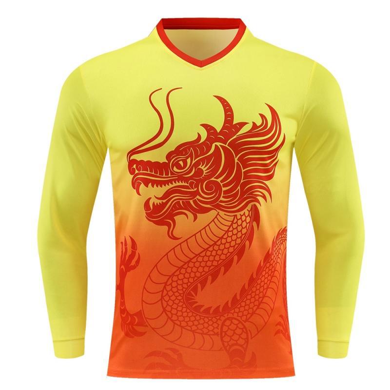 Dragón de secado rápido traje de barco dragón traje de manga larga protección solar dragón barco dragón barco dragón traje de equipo de seda de hielo se puede imprimir nombre del equipo