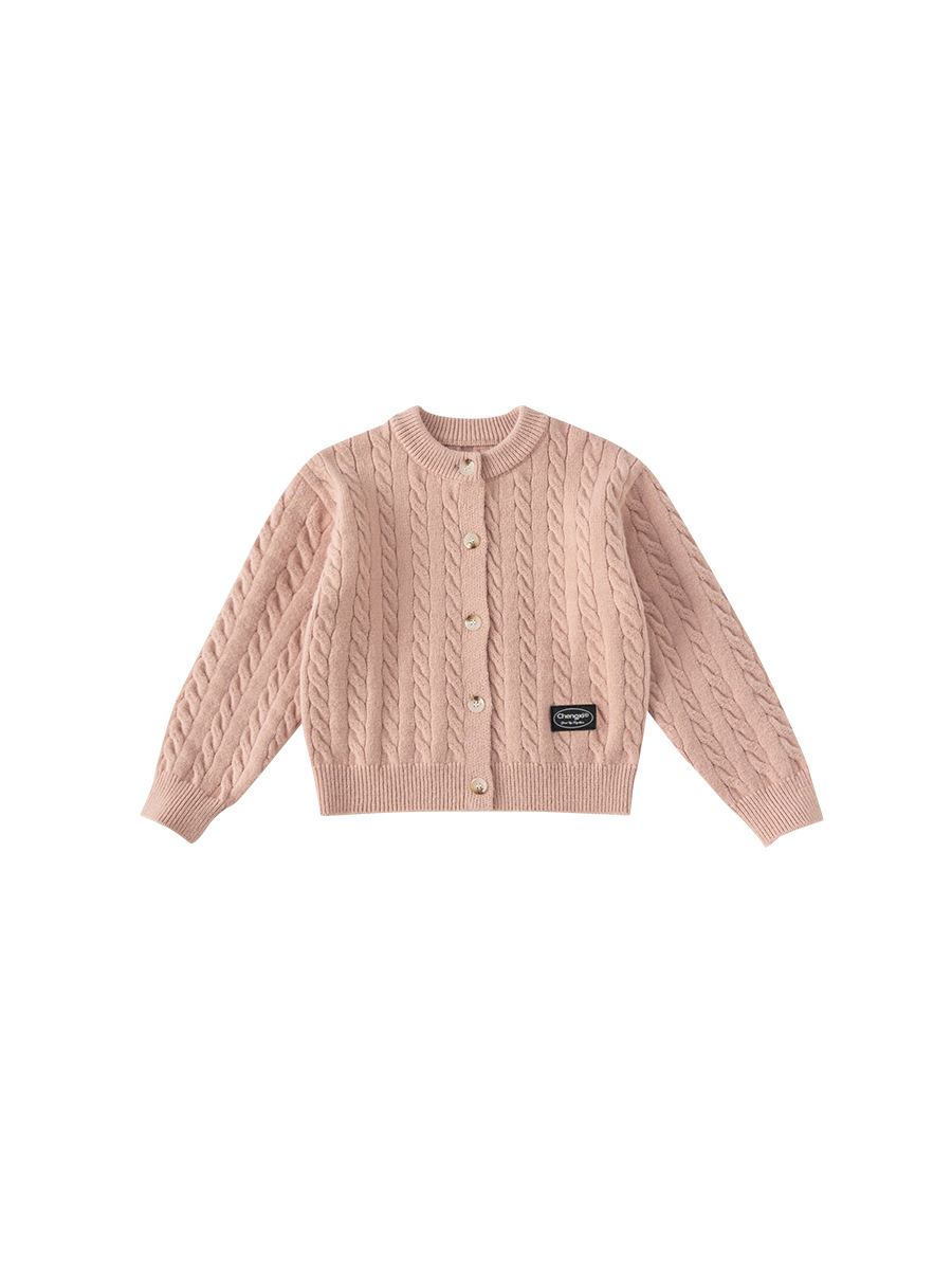 Yubao ropa infantil suéter de invierno nuevo estilo niñas color sólido variedad de niños chaqueta de punto de torsión extranjera