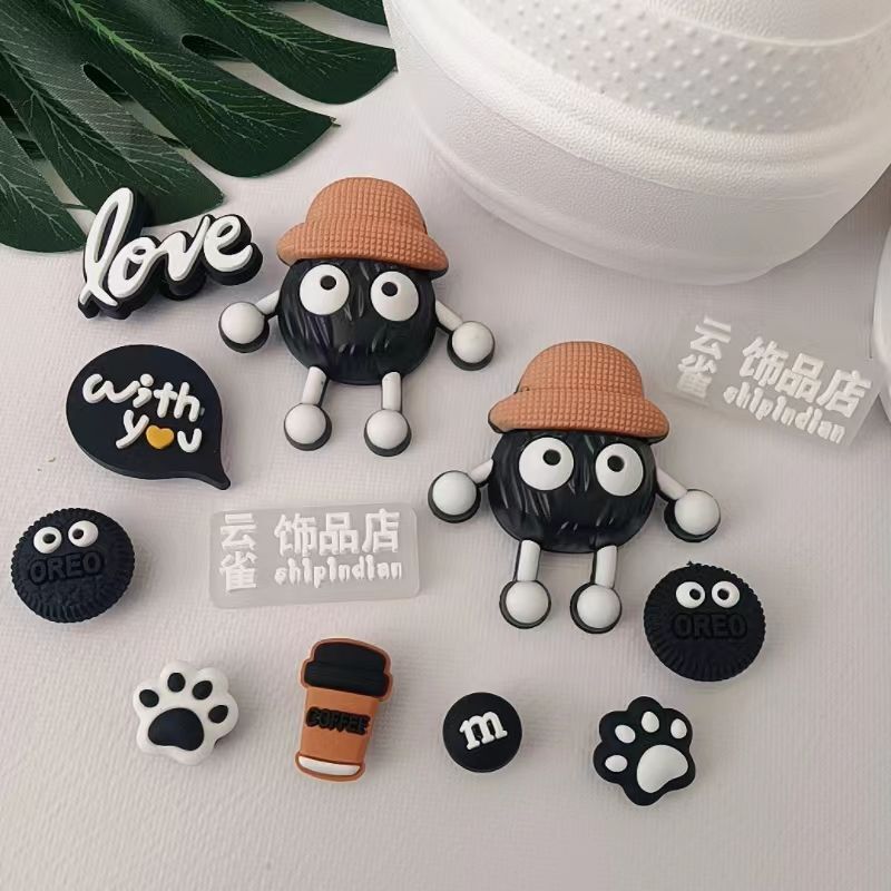 2024 New Hole Shoe Accessories Removable Coal Ball Fit DIY Snap Shoe Mouth Shoe Flower ins