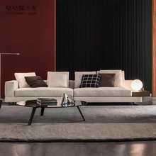 意式极简棉麻布艺沙发客厅平层现代简约大小户型组合转角皮布沙发