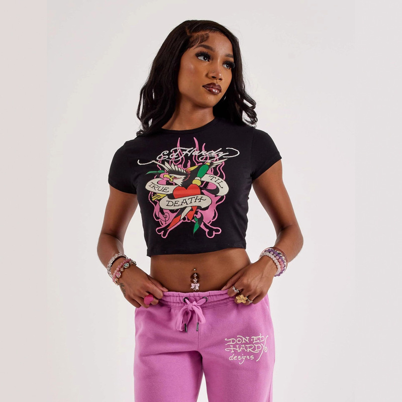 European and American Fashion New Cross-Border Navel t Printed Short Sleeves